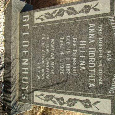 GELDENHUYS Anna Dorothea Helena nee PRINSLOO 1882-1976