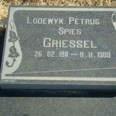 GRIESSEL Lodewyk Petrus Spies 1911-1989
