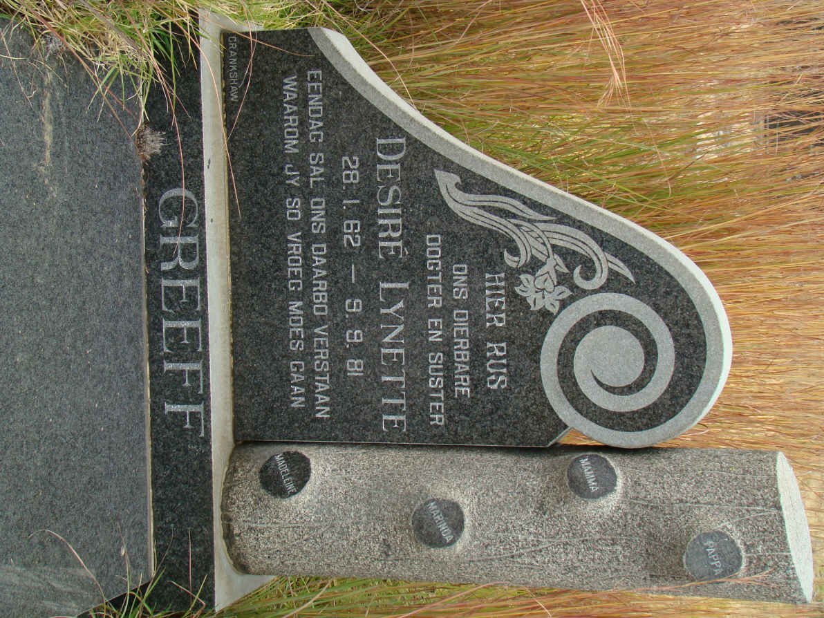 GREEFF Desire Lynette 1962-1981