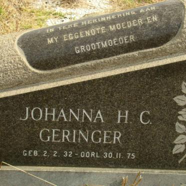 GERINGER Johanna H.C. 1932-1975
