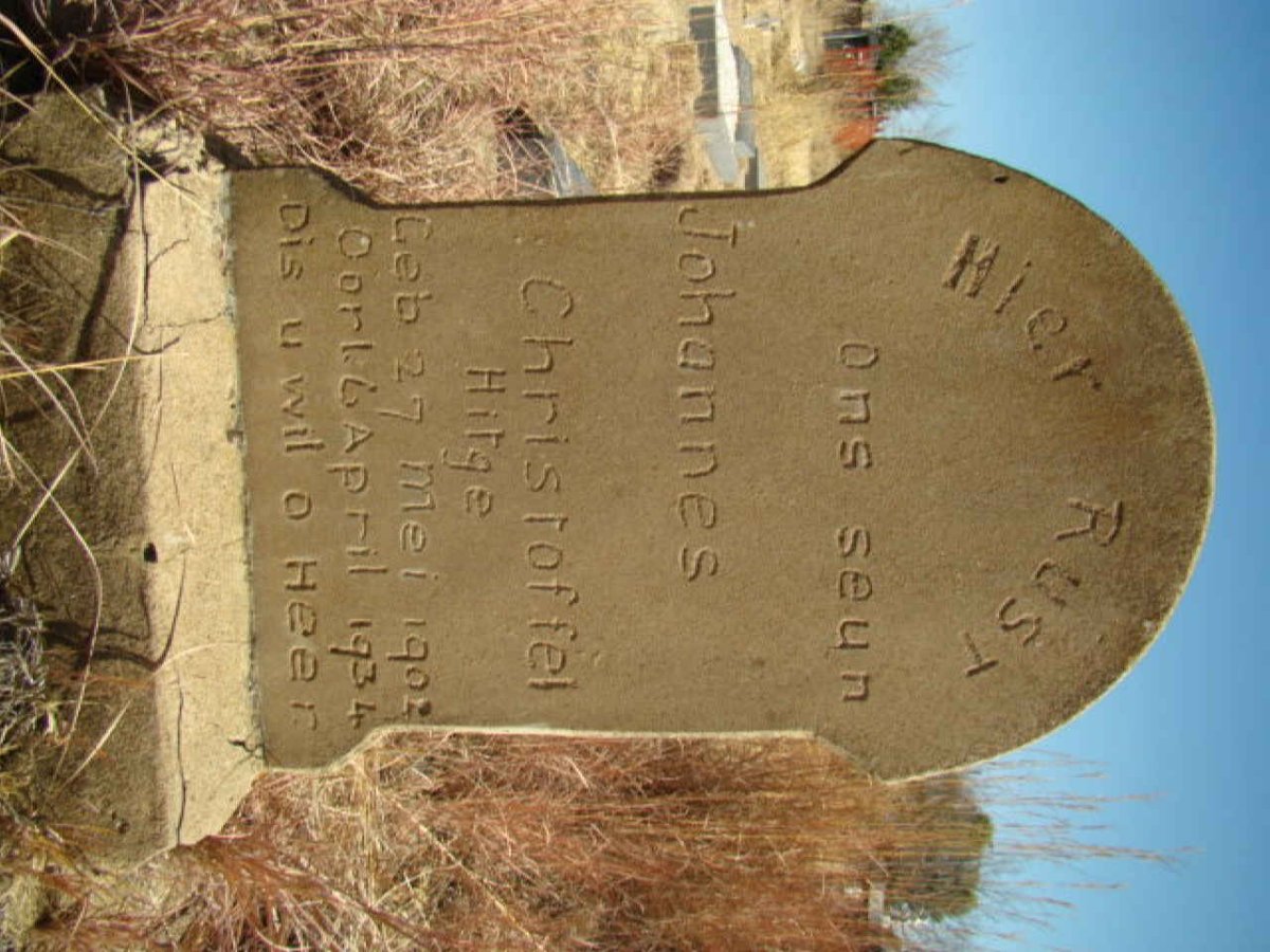 HITGE Johannes Cristoffel 1902-1934