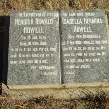 HOWELL Hendrik Oswald 1875-1918 &amp; Isabella Hermina VAN RENSBURG 1880-1940