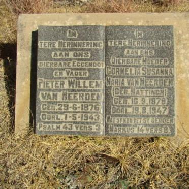 HEERDEN Pieter Willem, van 1876-1943 &amp; Cornelia Susanna Maria HATTINGH 1879-1947