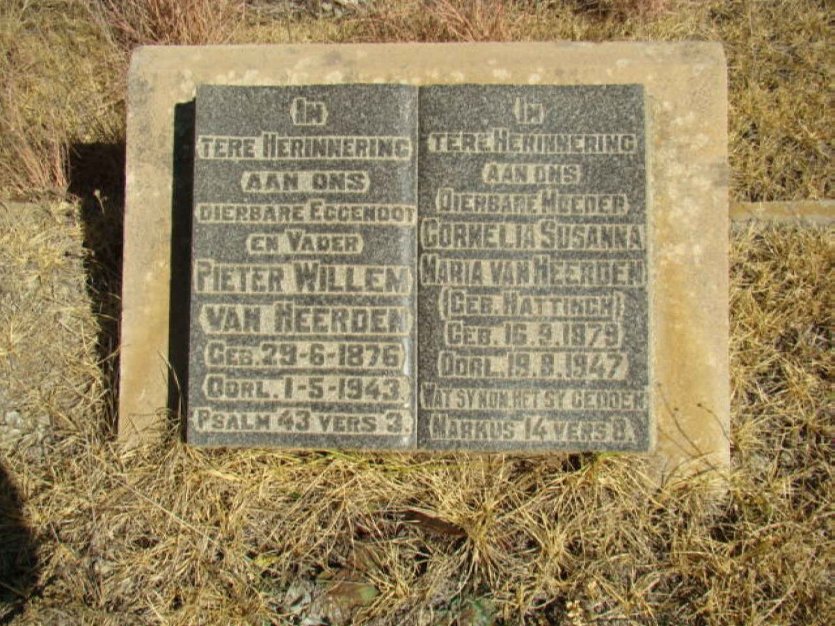 HEERDEN Pieter Willem, van 1876-1943 &amp; Cornelia Susanna Maria HATTINGH 1879-1947