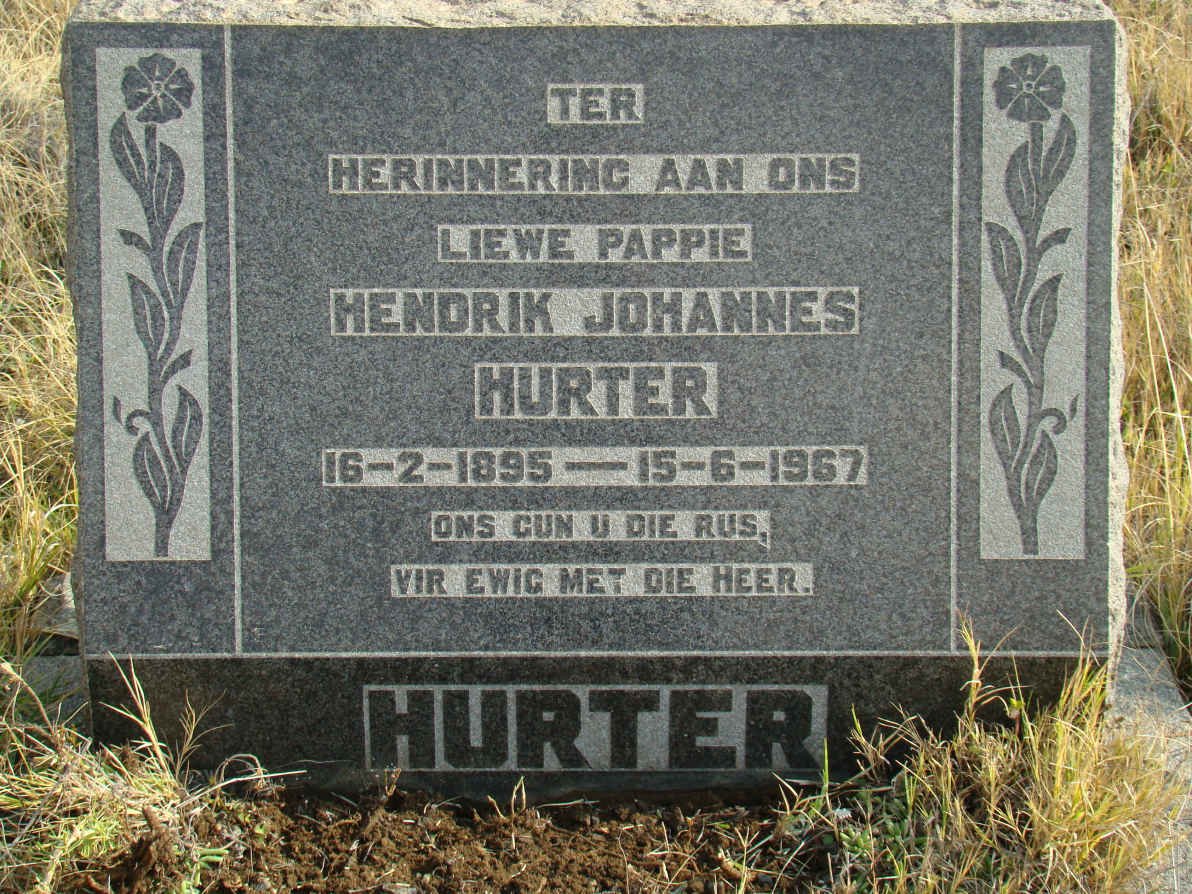 HURTER Hendrik Johannes 1895-1967
