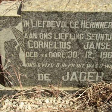 JAGER Cornelius Janse, de 1960-1960