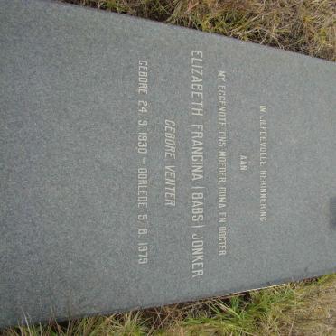 JONKER Elizabeth Francina nee VENTER 1930-1979