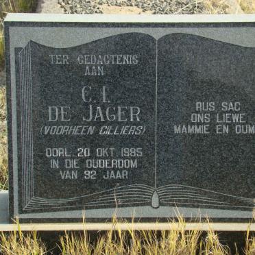 JAGER C.I., de voorheen CILLIERS -1985