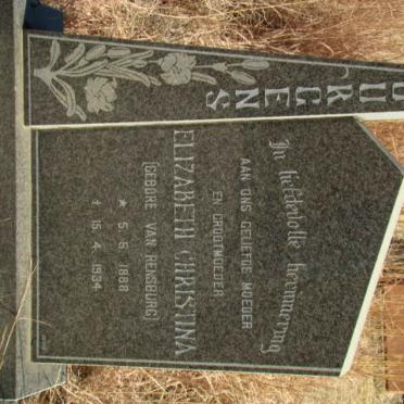 JURGENS Elizabeth Christina nee VAN RENSBURG 1888-1934