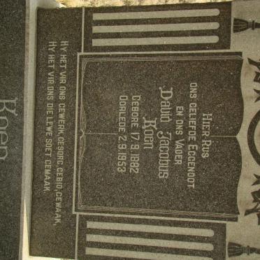 KOEN David Jacobus 1882-1953