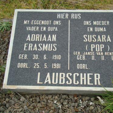 LAUBSCHER Adriaan Erasmus 1910-1981 &amp; Susara JANSE VAN RENSBURG 1916-