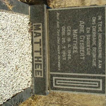 MATTHEE Arie Gysbert  1946-1957