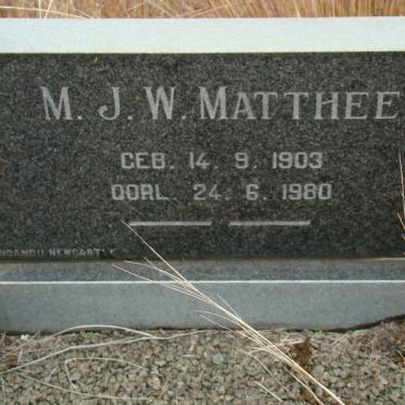 MATTHEE M.J.W. 1903-1980