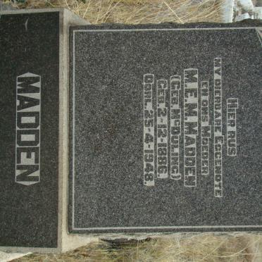 MADDEN M.E.M. nee McDULING 1886-1948