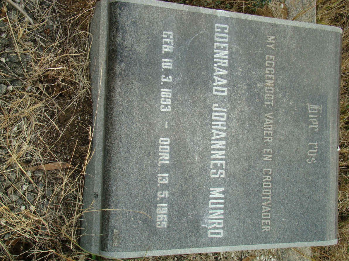 MUNROE Coenraad Johannes 1893-1965