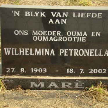MARE Wilhelmina Petronella 1903-2002