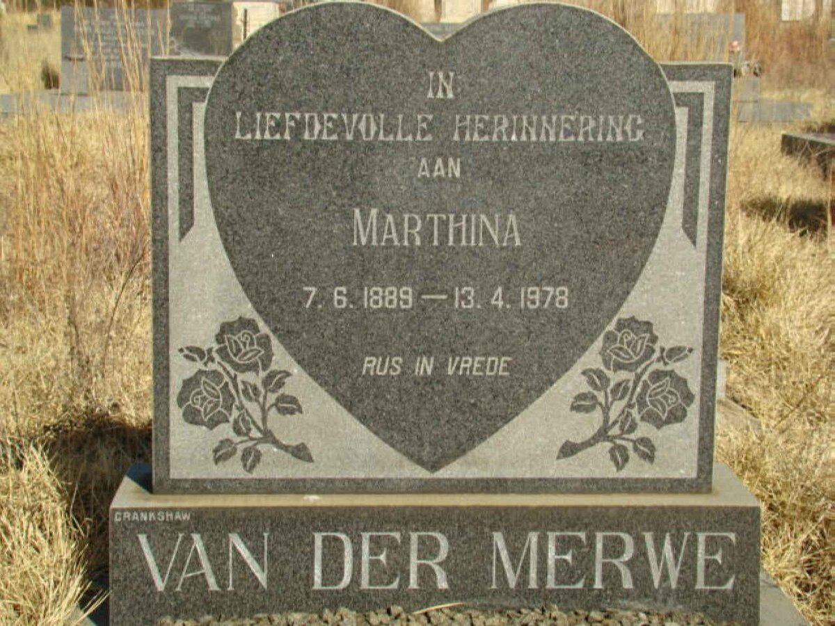 MERWE Marthina, van der 1889-1978