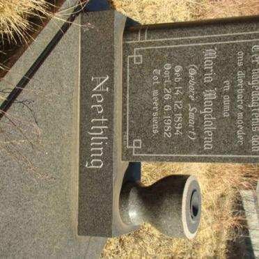 NEETHLING Maria Magdalena nee SMART 1894-1982