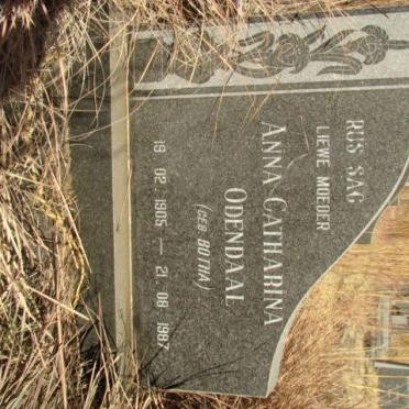ODENDAAL Anna Catharina nee BOTHA 1905-1987