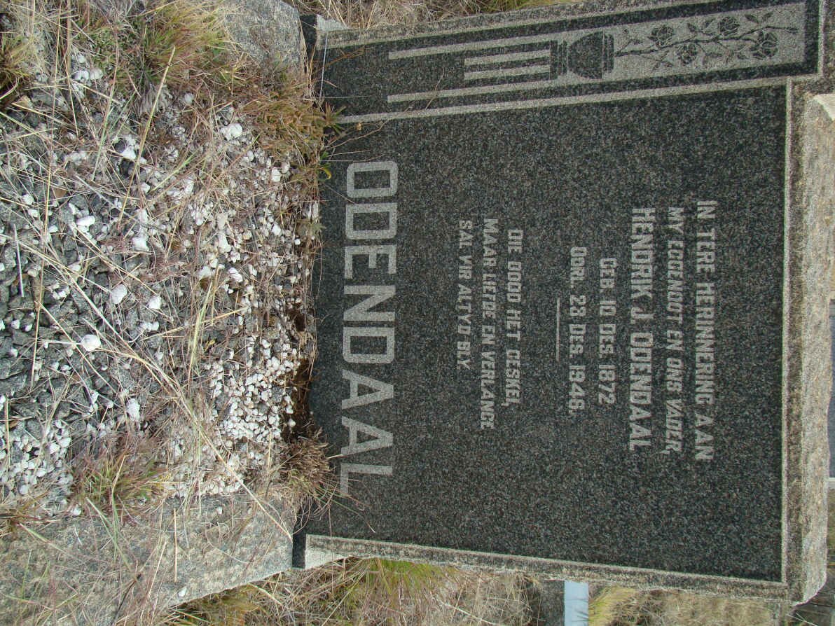 ODENDAAL Hendrik J. 1872-1948