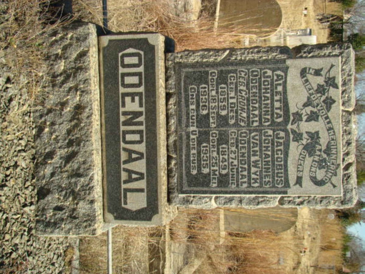 ODENDAAL Jacobus Johannes van Wyk 1849-1935 &amp; Aletta Johanna CRONJE 1859-1936