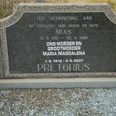 PRETORIUS Mias 1915-1981 &amp; Maria Magdalena 1919-2007