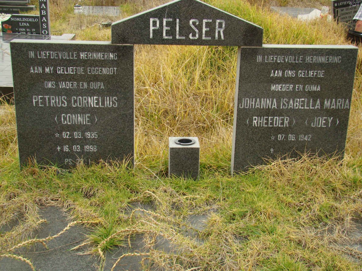 PELSER Petrus Cornelius 1935-1998 &amp; Johanna Isabella Maria RHEEDER 1942-
