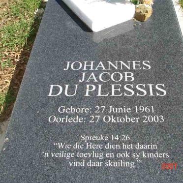 PLESSIS Johannes Jacob, du 1961-2003