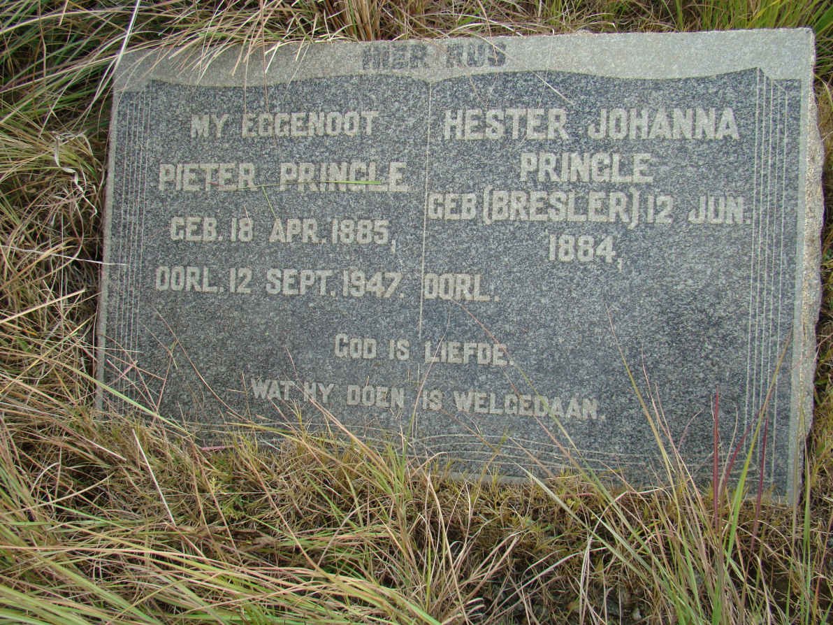 PRINGLE Pieter 1885-1947 &amp; Hester Johanna BRESLER 1884-