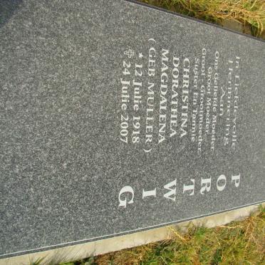 PORTWIG Christina Dorothea Magdalena nee MULLER 1918-2007