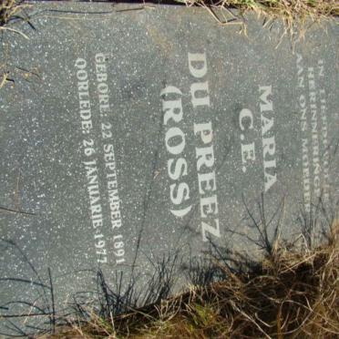 PREEZ Maria C.E., du nee ROSS 1891-1977
