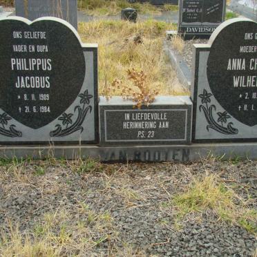 ROOYEN Philippus Jacobus, van 1909-1984 &amp; Anna Christina Wilhelmina 1912-1980