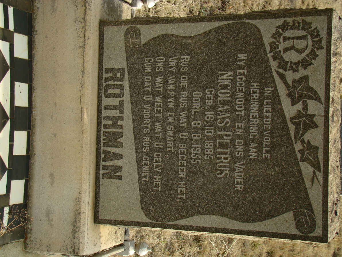 ROTHMAN Nicolaas Petrus 1885-1955