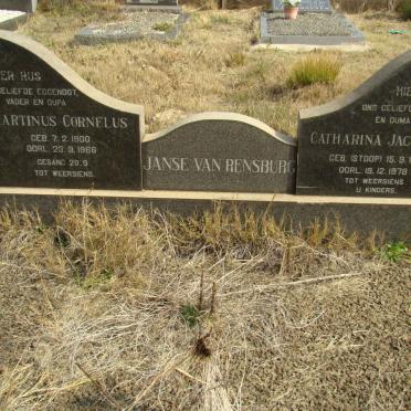 RENSBURG Martinus Cornelus, Janse van 1900-1966 &amp; Catharina Jacomina 1907-1978