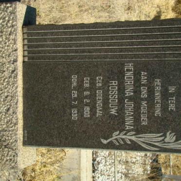 ROSSOUW Hendrina Johanna nee ODENDAAL  1900-1930