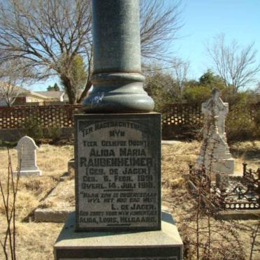 RAUBENHEIMER Alida Maria nee DE JAGER 1891-1918