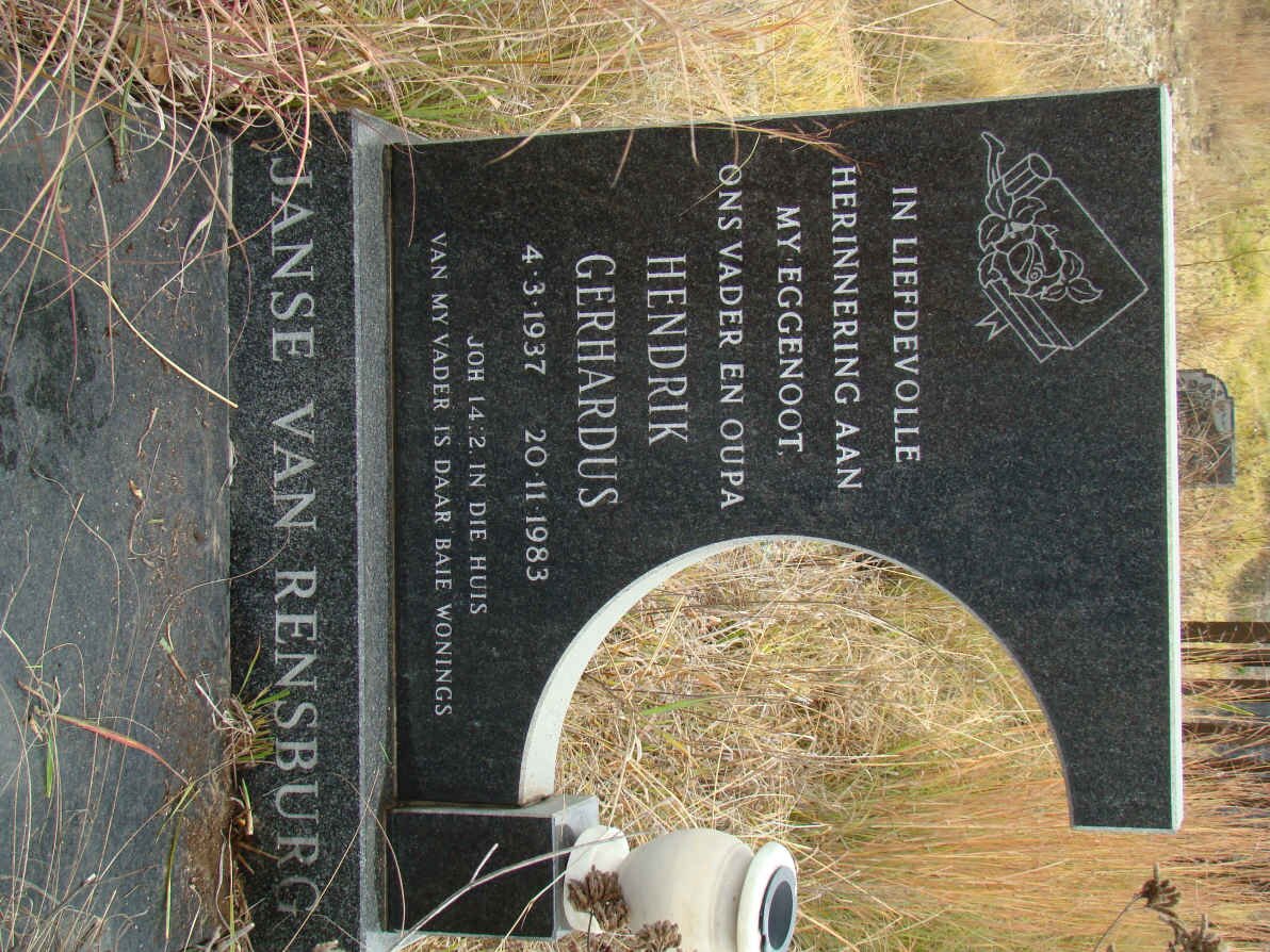RENSBURG Hendrik Gerhardus, Janse van 1937-1983