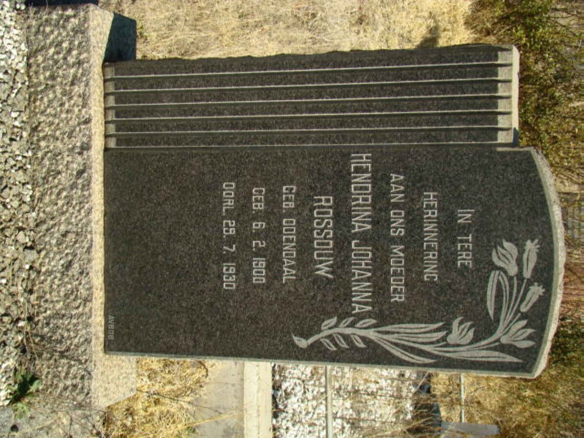 ROSSOUW Hendrina Johanna nee ODENDAAL  1900-1930