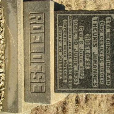 ROELOFSE Theunis Johannes 1912-1935