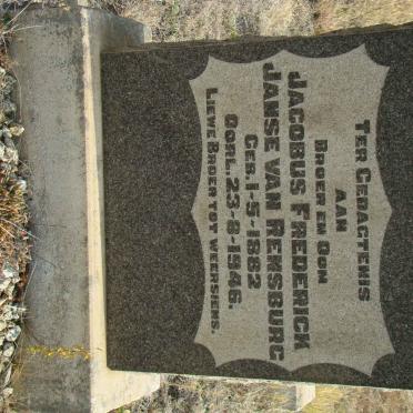 RENSBURG Jacobus Frederick, Janse van 1882-1946