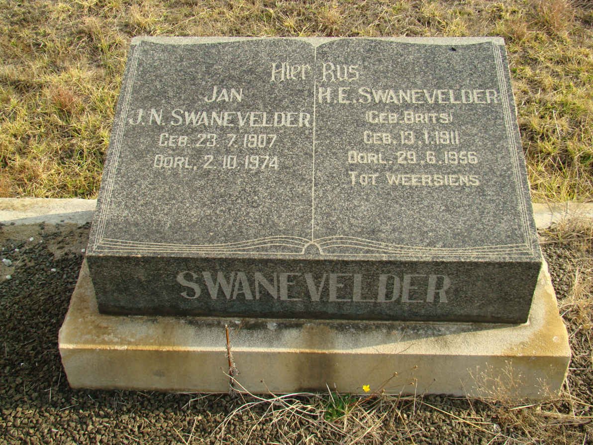 SWANEVELDER J.N. 1907-1974 &amp; H.E. BRITS 1911-1956
