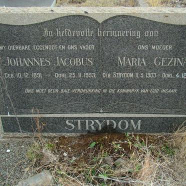 STRYDOM Johannes Jacobus 1891-1953 &amp; Maria Gezina STRYDOM 1903-1995