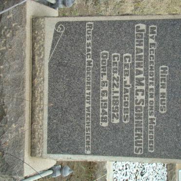 SONNEKUS Johanna M.C. nee JACOBS 1892-1948