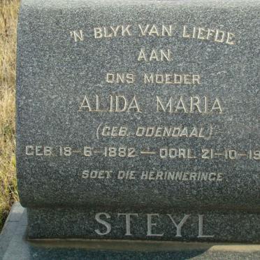 STEYL Alida Maria nee ODENDAAL 1882-1956