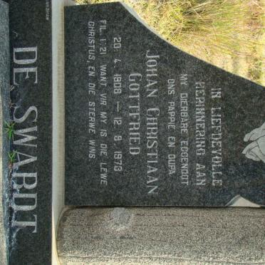 SWARDT Johan Christiaan Gottfried, de 1908-1973