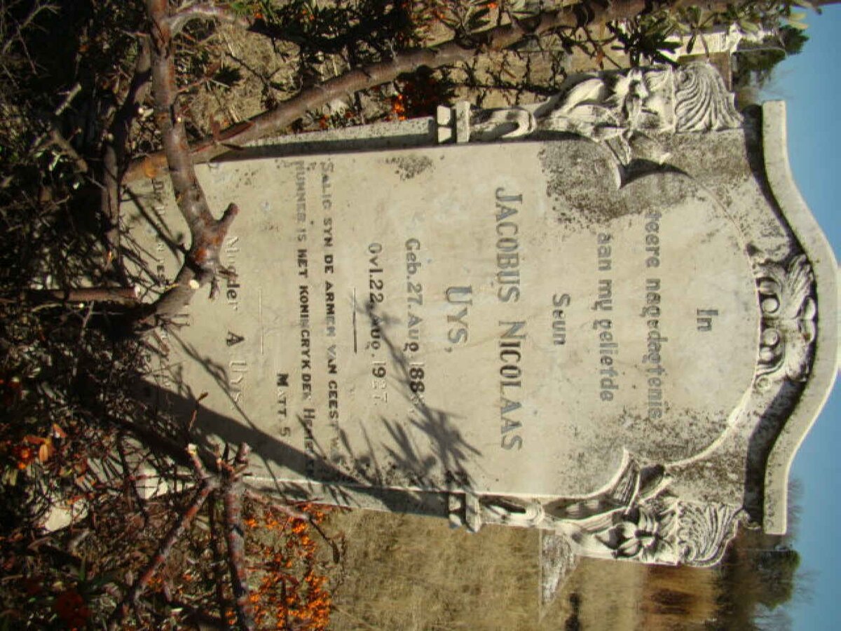 UYS Jacobus Nicolaas 1888-1927
