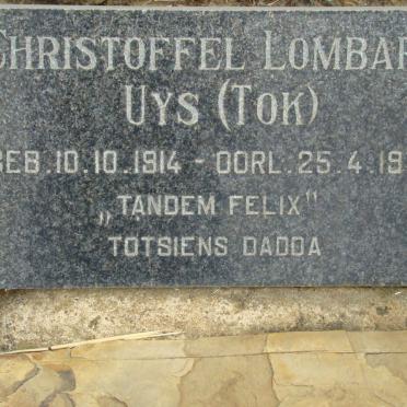 UYS Christoffel Lombard 1913-1972