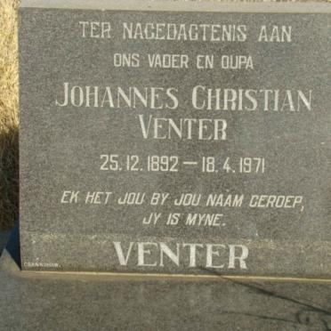 VENTER Johannes Christian 1892-1971