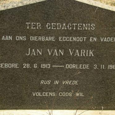 VARIK Jan, van 1913-1962