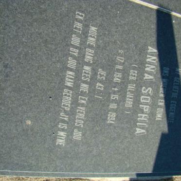 WILKINSON Anna Sophia nee TALJAARD 1941-1994